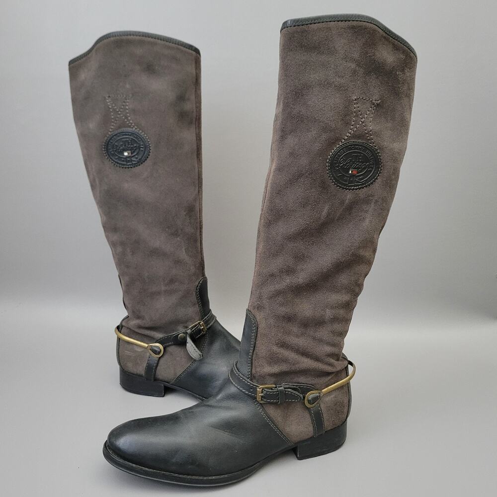 Tommy Hilfiger Women's High Top Riding Leather Boots Size 41 / 10.5 US